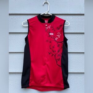 Louis Garneau Cycling Sleeveless Jersey, Women’s Size Large, Red with Black Trim
